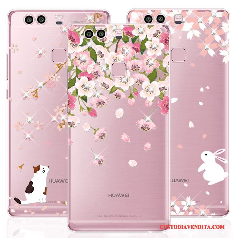 Custodia Huawei P10 Silicone Rosa Morbido, Cover Huawei P10 Anti-caduta Tendenza