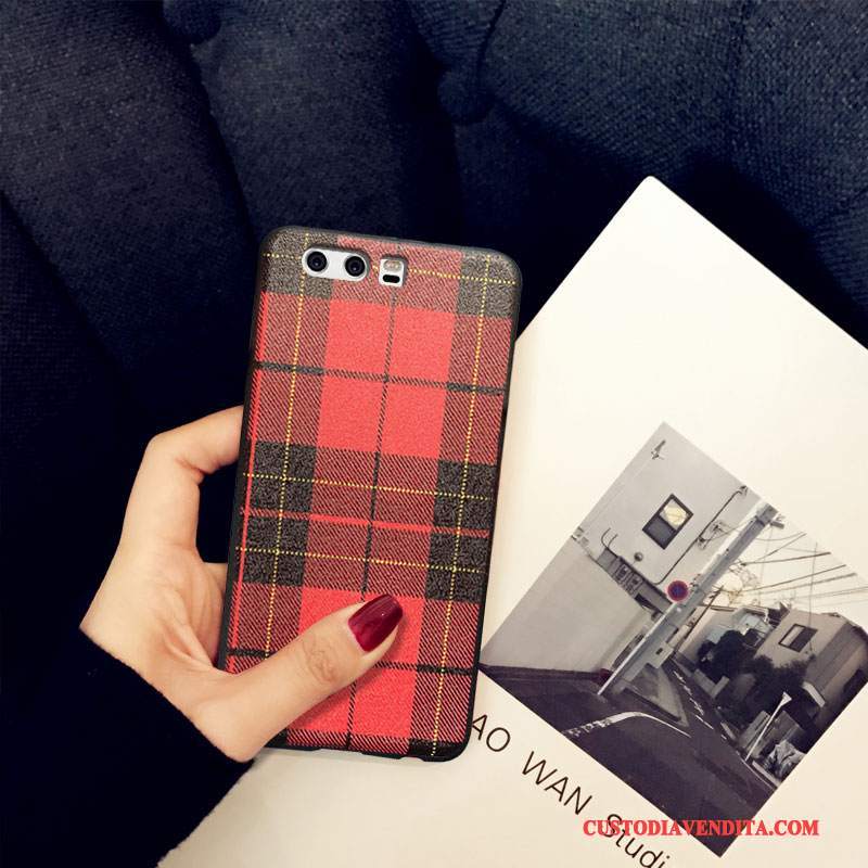 Custodia Huawei P10 Silicone Sottile Macchiati, Cover Huawei P10 Rosso Morbido