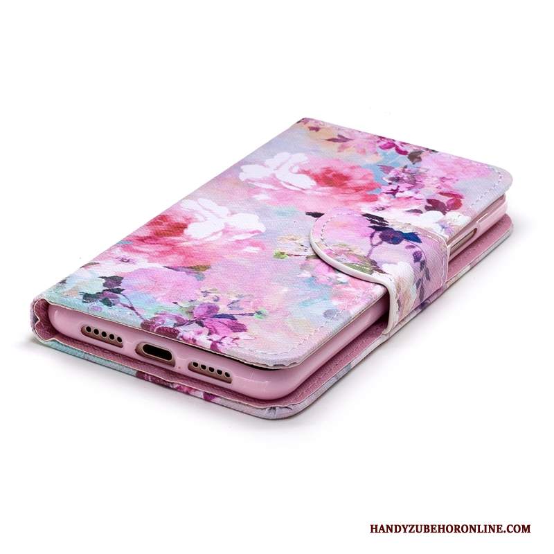 Custodia Huawei P20 Folio Anti-caduta Colore, Cover Huawei P20 Pelle Telefono Fiori