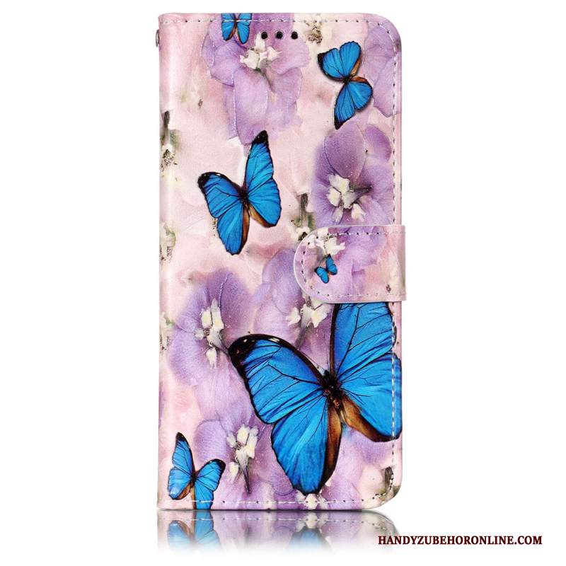 Custodia Huawei P20 Lite Folio Anti-caduta Fiori, Cover Huawei P20 Lite Colore Farfallatelefono