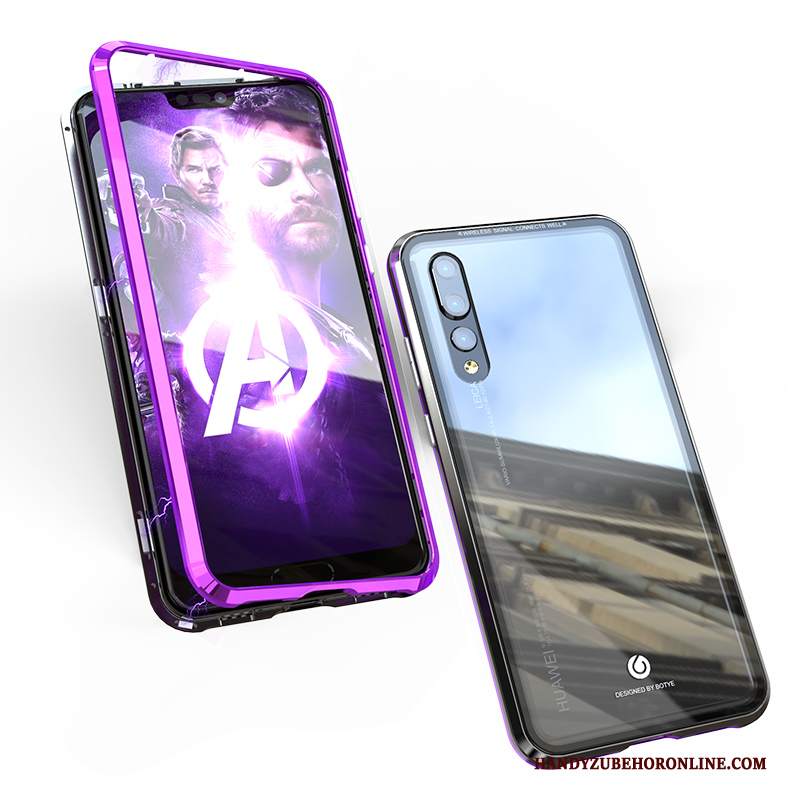 Custodia Huawei P20 Pro Creativo Marchio Di Tendenza Trasparente, Cover Huawei P20 Pro Sottile Metallo