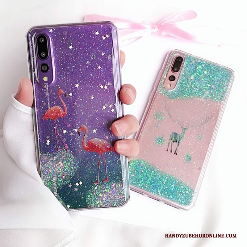 Custodia Huawei P20 Pro Protezione Porpora Morbido, Cover Huawei P20 Pro Creativo Telefono Trasparente
