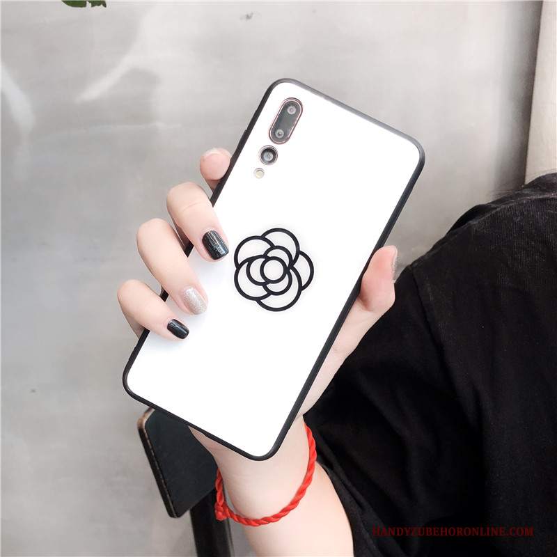 Custodia Huawei P20 Pro Protezione Telefono Net Red, Cover Huawei P20 Pro Fiori Bianco