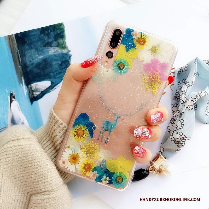 Custodia Huawei P20 Pro Silicone Telefono Anti-caduta, Cover Huawei P20 Pro Fiori Bello