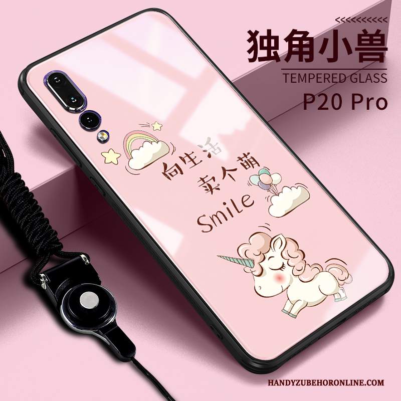 Custodia Huawei P20 Pro Silicone Vetro Anti-caduta, Cover Huawei P20 Pro Cartone Animato Telefono Nuovo