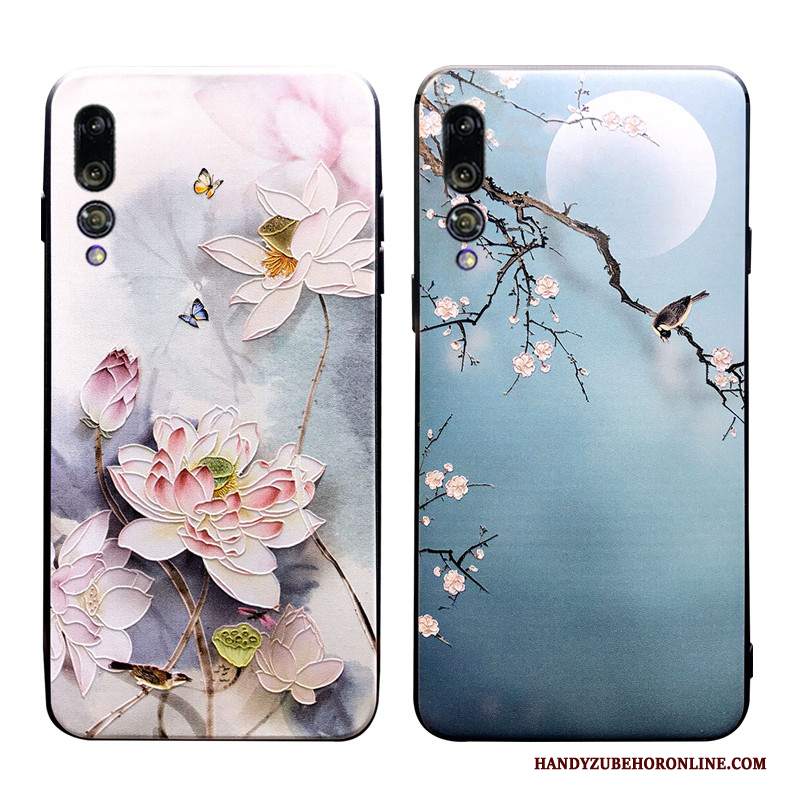 Custodia Huawei P20 Pro Vintage Ornamenti Appesi Fiori, Cover Huawei P20 Pro Protezione Stile Cinese Fiore Di Prugne