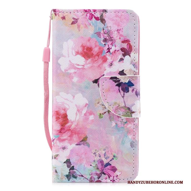 Custodia Huawei P20 Protezione Rosa Fiori, Cover Huawei P20 Pelle Coloretelefono