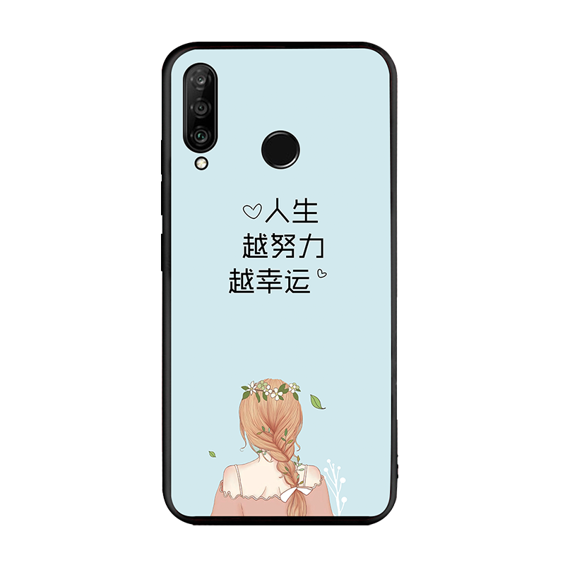 Custodia Huawei P30 Lite Ornamenti Appesitelefono, Cover Huawei P30 Lite Blu Morbido