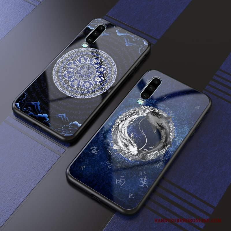 Custodia Huawei P30 Silicone Sottili Stile Cinese, Cover Huawei P30 Creativo Telefono Specchio
