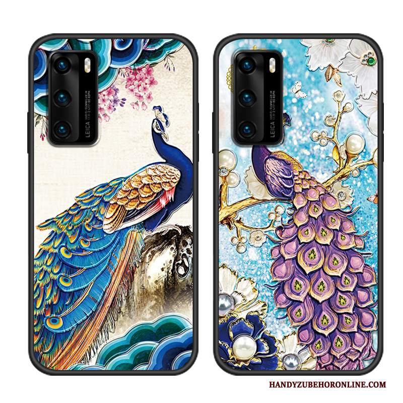 Custodia Huawei P40 Colore Etnico Amanti, Cover Huawei P40 Colore Classico Anti-caduta