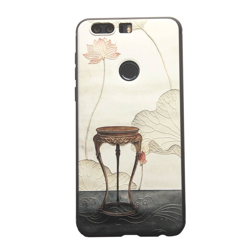 Custodia Huawei P8 Lite 2017 Goffratura Ornamenti Appesi Chiaro, Cover Huawei P8 Lite 2017 Protezione Giallotelefono
