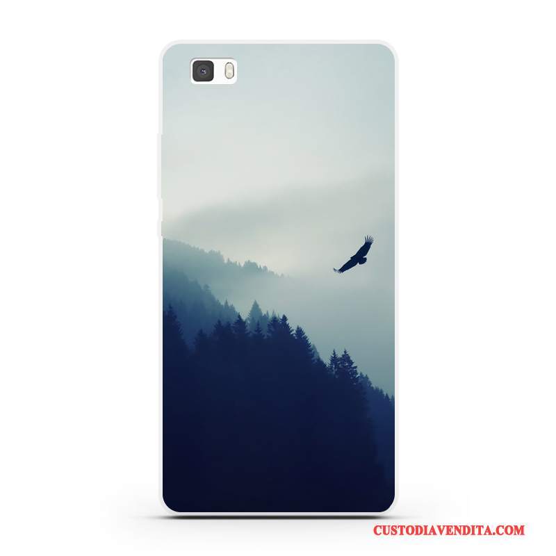 Custodia Huawei P8 Lite Colore Morbido Cool, Cover Huawei P8 Lite Silicone Tendenza Blu