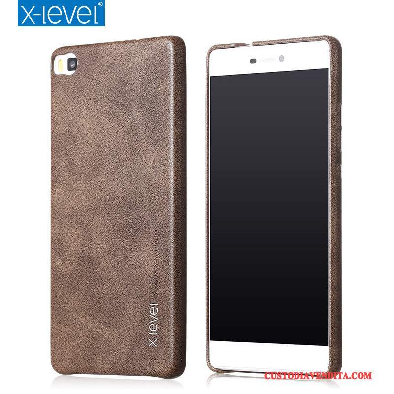 Custodia Huawei P8 Pelle Nuovo Chiaro, Cover Huawei P8 Protezione Telefono Anti-caduta