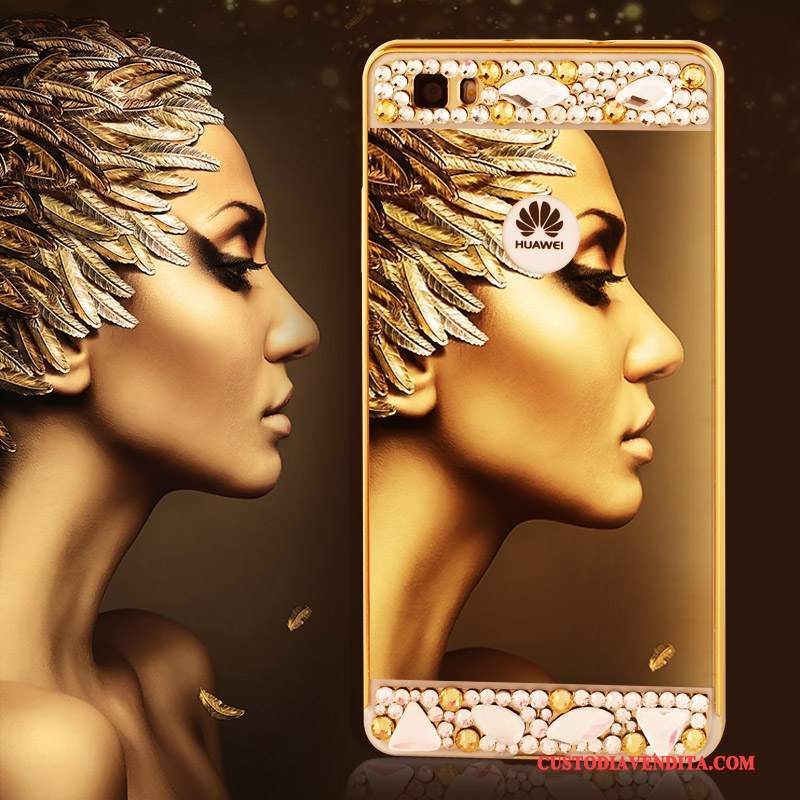 Custodia Huawei P8 Strass Alto Metallo, Cover Huawei P8 Protezione Telefono Anti-caduta