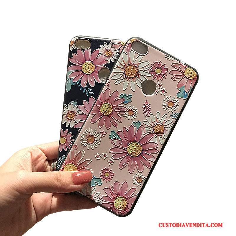 Custodia Huawei P9 Lite Goffratura Telefono Nero, Cover Huawei P9 Lite Macchiati Morbido