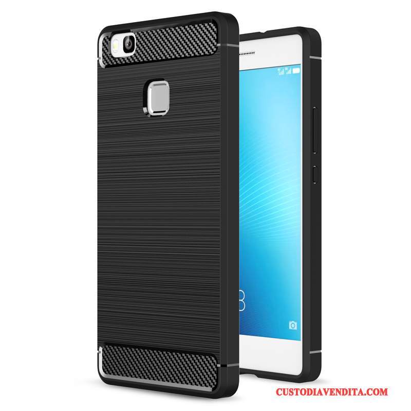 Custodia Huawei P9 Lite Protezione Nero Seta, Cover Huawei P9 Lite Modello Morbido