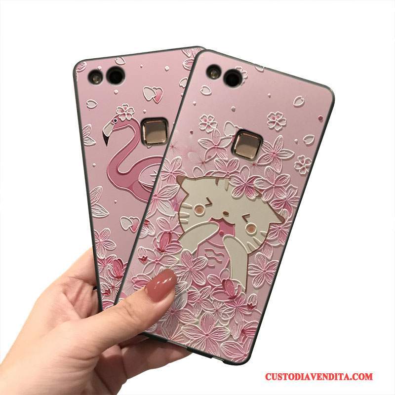 Custodia Huawei P9 Lite Silicone Tutto Incluso Ornamenti Appesi, Cover Huawei P9 Lite Rosatelefono