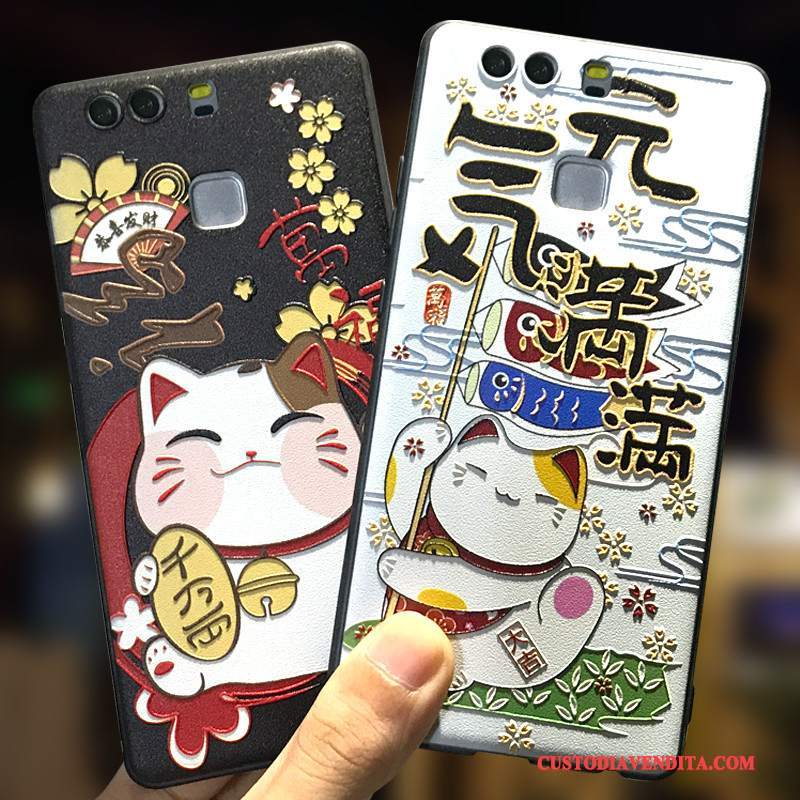 Custodia Huawei P9 Plus Cartone Animato Di Personalità Macchiati, Cover Huawei P9 Plus Colore Anti-caduta Ornamenti Appesi