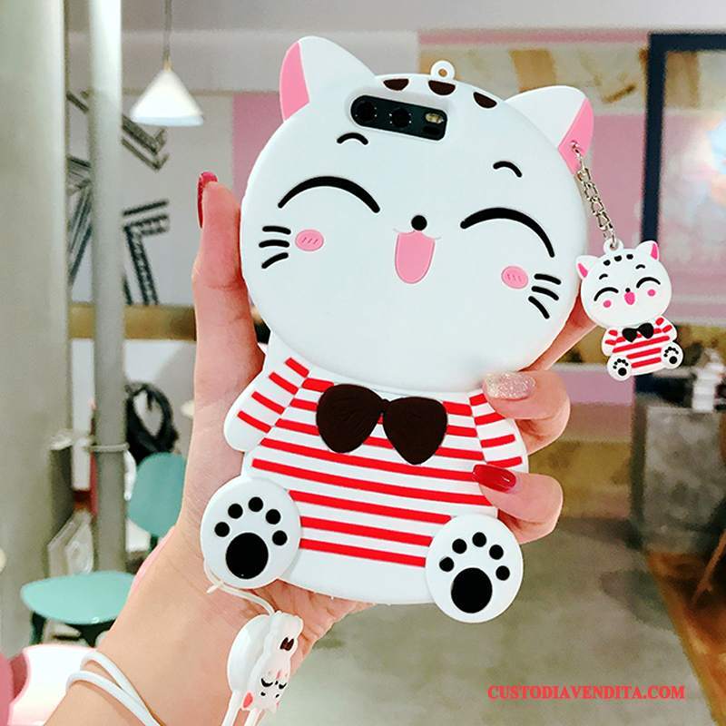 Custodia Huawei P9 Plus Cartone Animato Ricchezza Bello, Cover Huawei P9 Plus Silicone Ornamenti Appesi Gattino