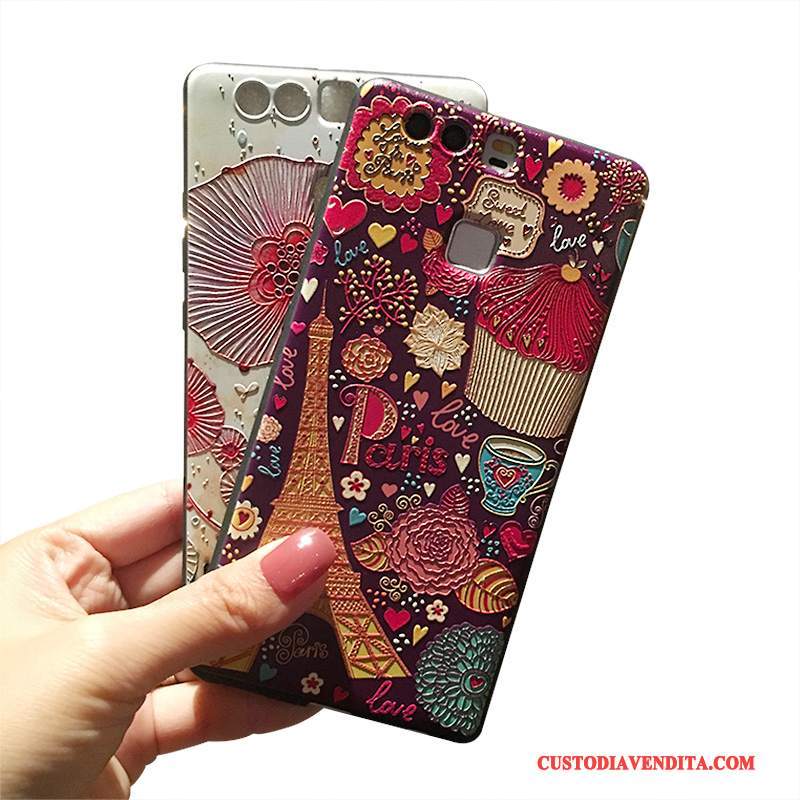 Custodia Huawei P9 Plus Colore Ring Tutto Incluso, Cover Huawei P9 Plus Silicone Supporto Macchiati
