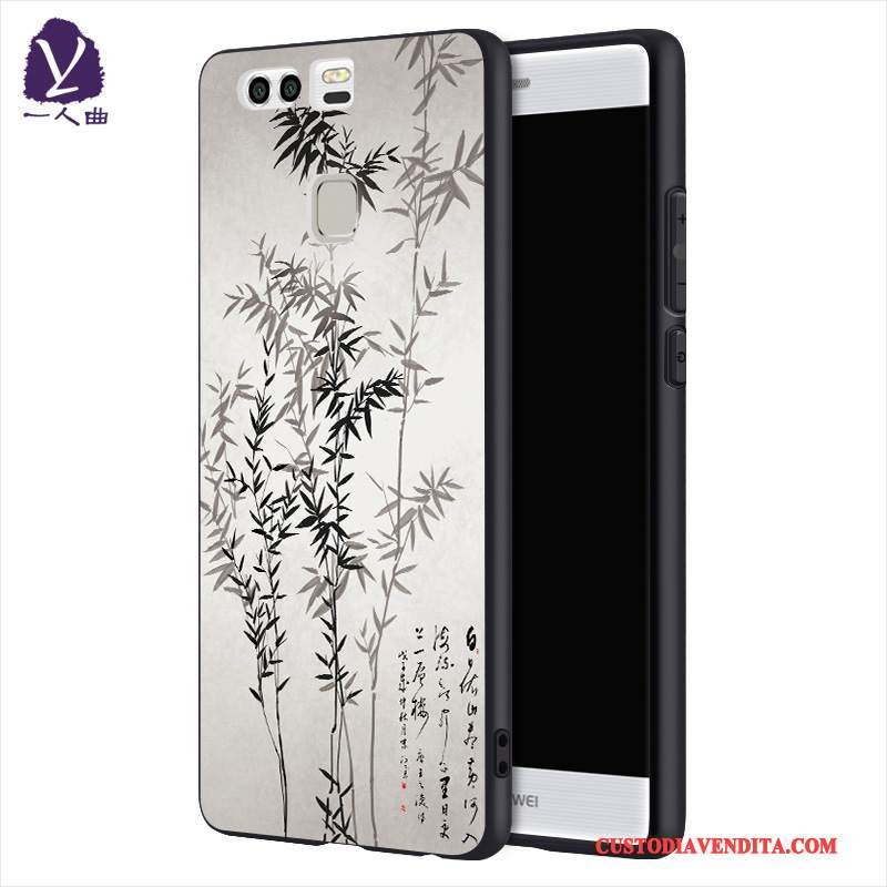 Custodia Huawei P9 Plus Creativo Telefono Di Personalità, Cover Huawei P9 Plus Silicone Morbido Grigio