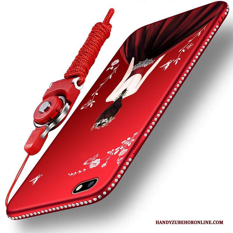 Custodia Huawei Y5 2018 Cartone Animato Telefono Tutto Incluso, Cover Huawei Y5 2018 Protezione Rosso Anti-caduta