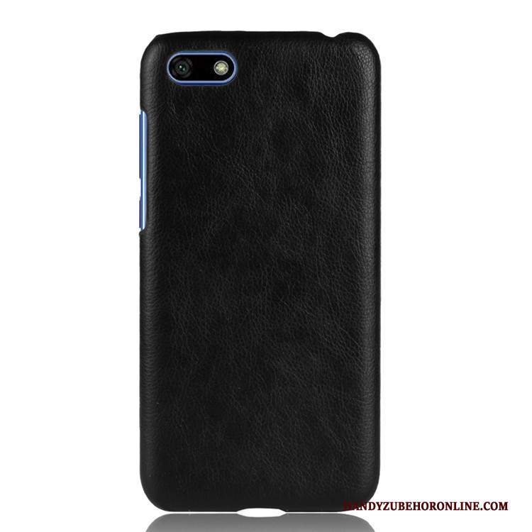 Custodia Huawei Y5 2018 Pelle Litchitelefono, Cover Huawei Y5 2018 Protezione Tendenza Nero