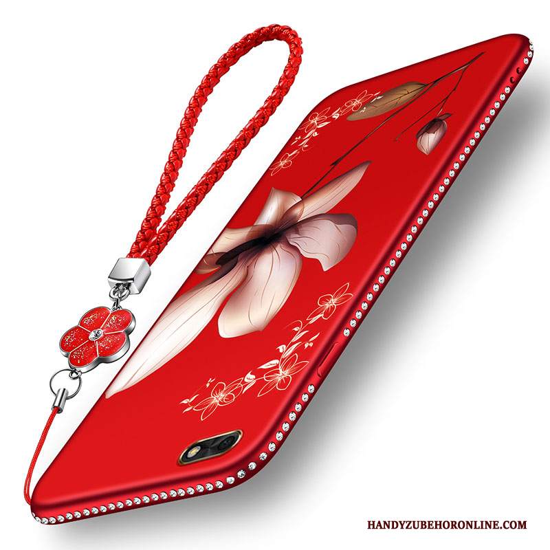 Custodia Huawei Y5 2018 Silicone Rosso Morbido, Cover Huawei Y5 2018 Protezione Sottile Anti-caduta