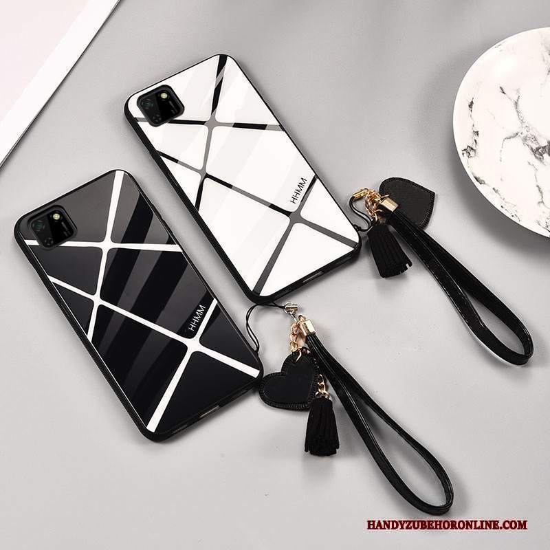 Custodia Huawei Y5p Protezione Difficile Vetro, Cover Huawei Y5p Moda Tendenza Nero