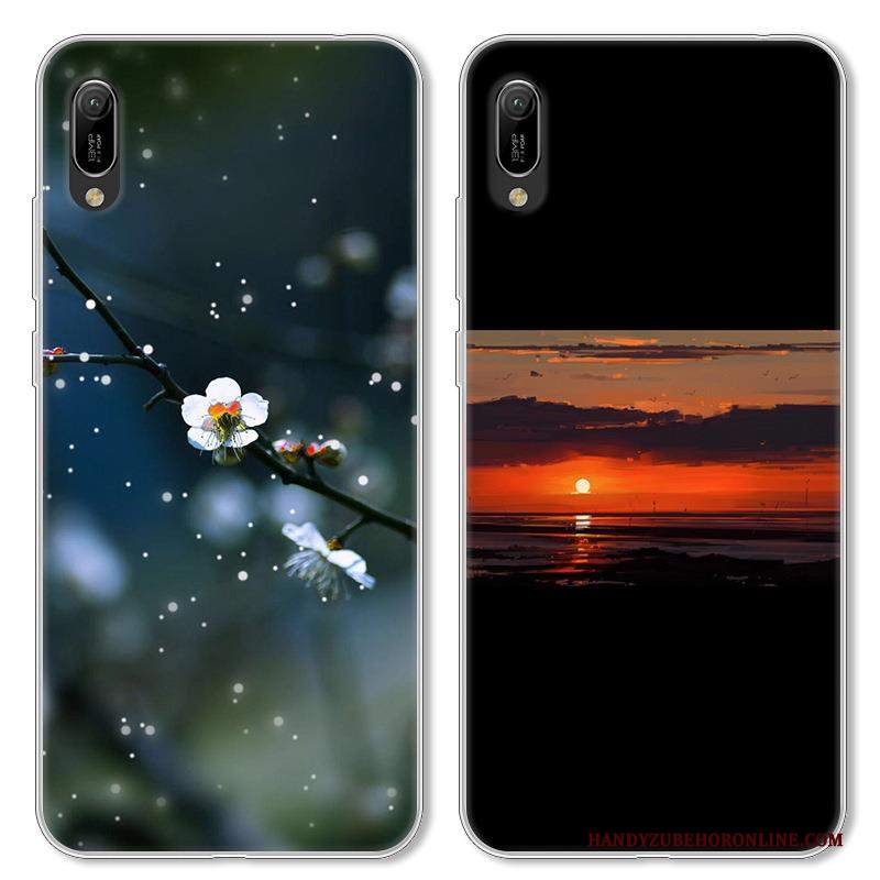 Custodia Huawei Y6 2019 Cartone Animato Morbido Di Personalità, Cover Huawei Y6 2019 Protezione Nero Anti-caduta