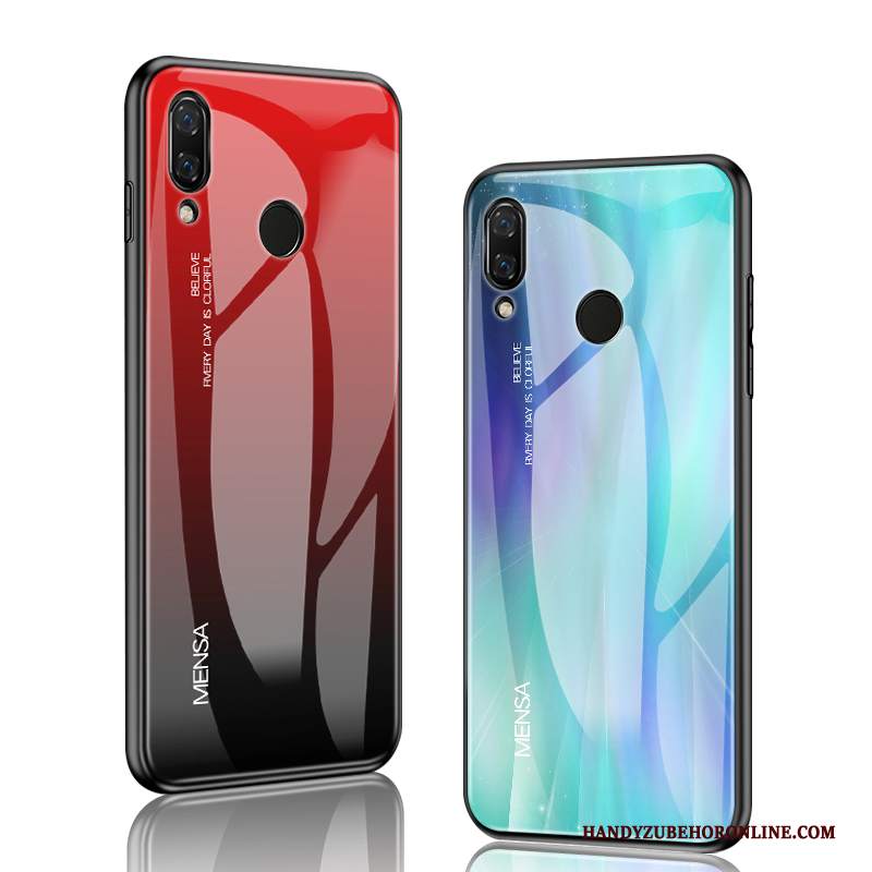 Custodia Huawei Y7 2019 Creativo Specchio Semplici, Cover Huawei Y7 2019 Protezione Telefono Blu