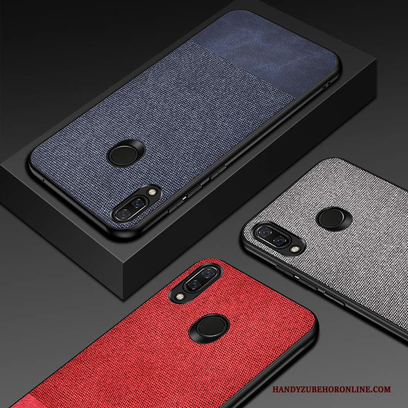 Custodia Huawei Y7 2019 Protezione Grigio Panno, Cover Huawei Y7 2019 Difficiletelefono
