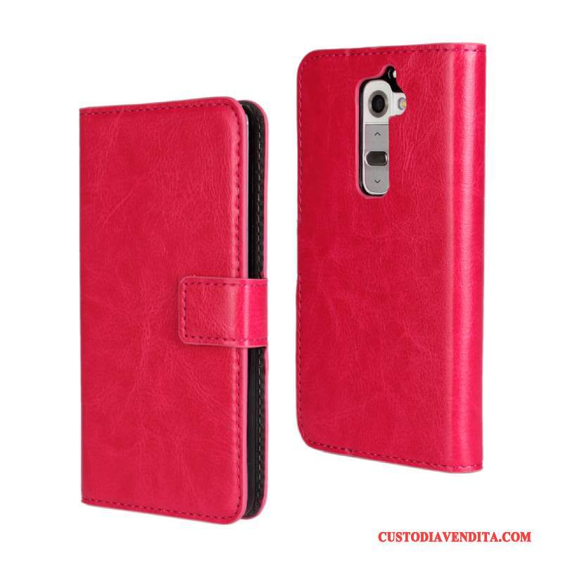 Custodia Lg G2 Folio Rossotelefono, Cover Lg G2 Portafoglio Carta