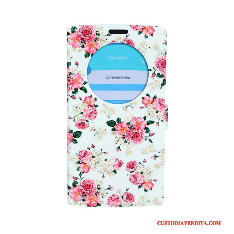 Custodia Lg G4 Cartone Animato Finestra Aperta Colore, Cover Lg G4 Folio Supporto Rosa
