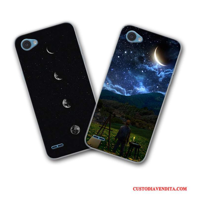 Custodia Lg Q6 Cartone Animato Bello Di Personalità, Cover Lg Q6 Creativo Nero Morbido