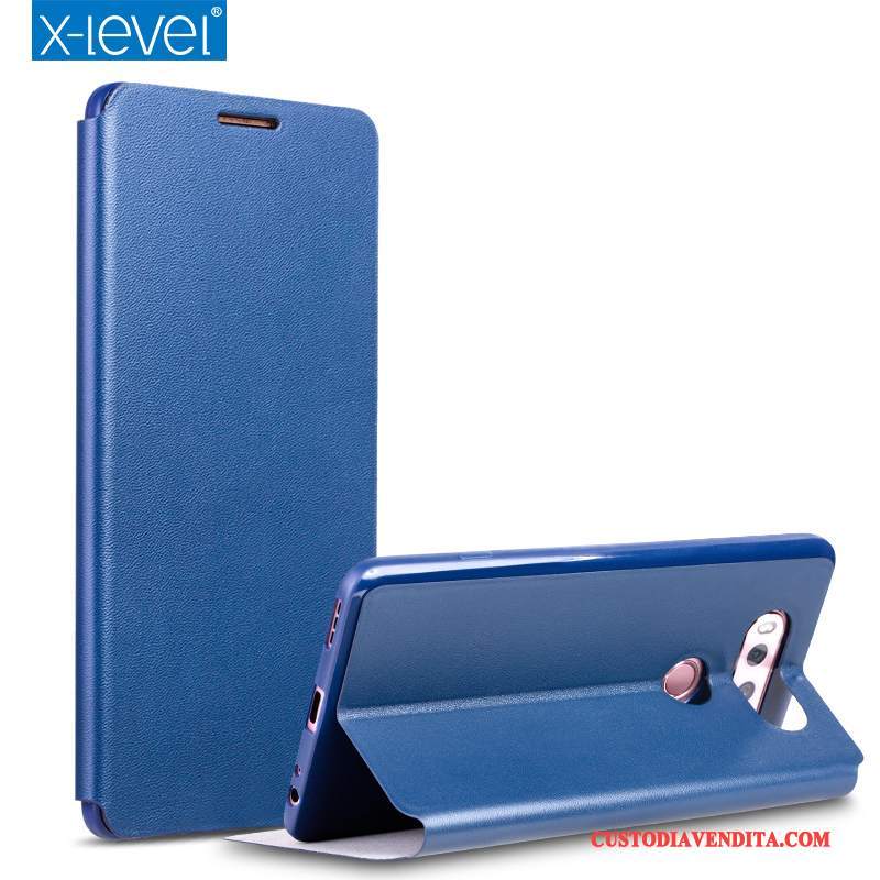 Custodia Lg V20 Folio Tutto Incluso Sottile, Cover Lg V20 Pelle Blu Anti-caduta
