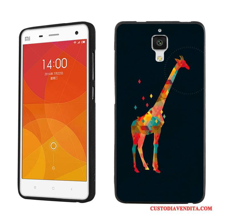 Custodia Mi 4 Cartone Animato Nero Piccola, Cover Mi 4 Protezione Lungo Cervo