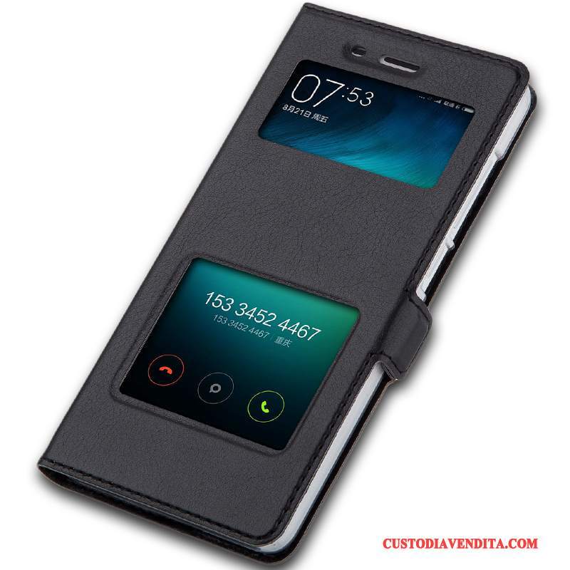 Custodia Mi 4 Pelle Piccola Nero, Cover Mi 4 Protezione Telefono Semplici