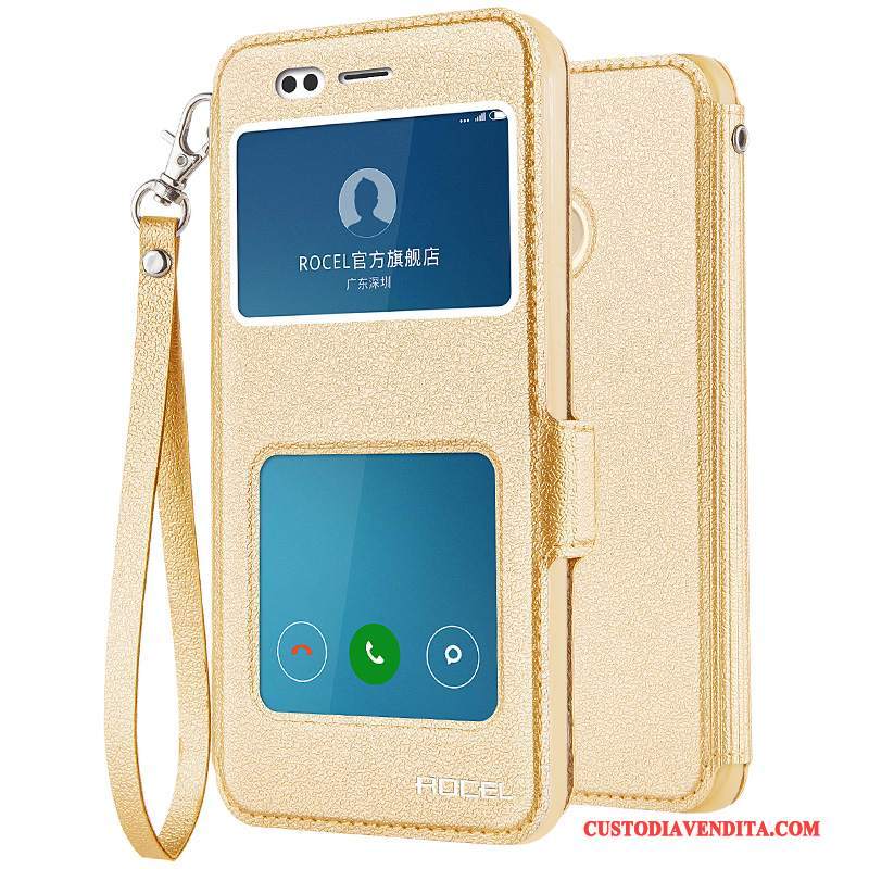 Custodia Mi 5x Folio Oro Tutto Incluso, Cover Mi 5x Pelle Piccola Anti-caduta