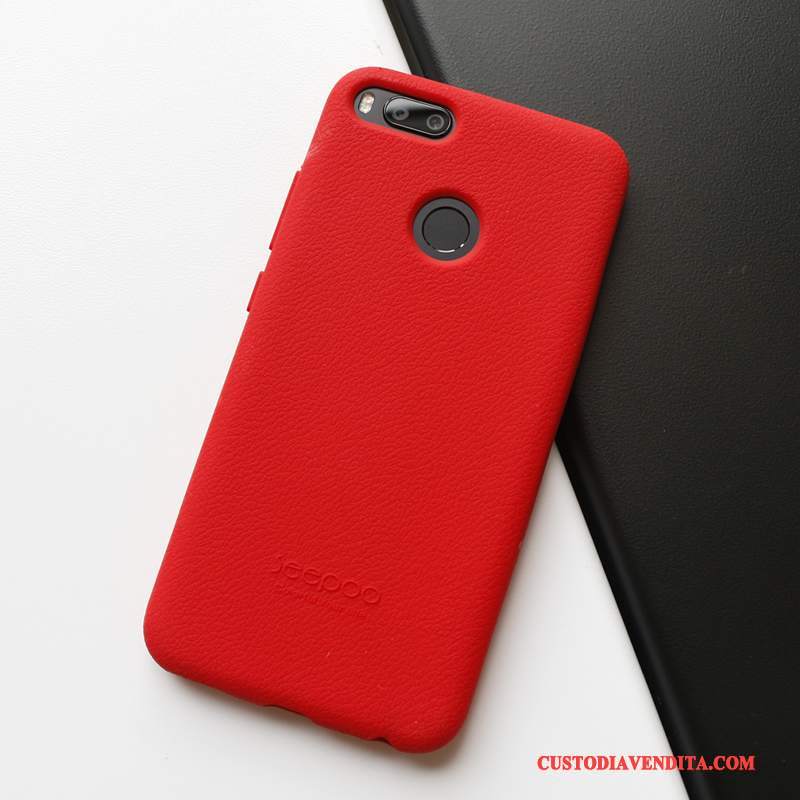Custodia Mi 5x Silicone Anti-caduta Panno, Cover Mi 5x Protezione Rosso Piccola