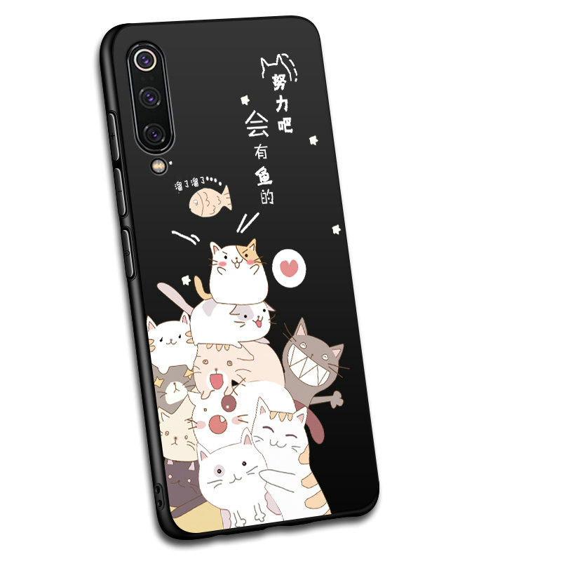 Custodia Mi 9 Creativo Piccolatelefono, Cover Mi 9 Silicone Morbido Nero