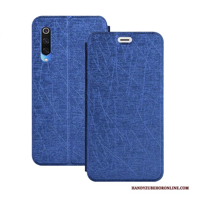 Custodia Mi 9 Folio Tutto Incluso Anti-caduta, Cover Mi 9 Pelle Piccola Blu