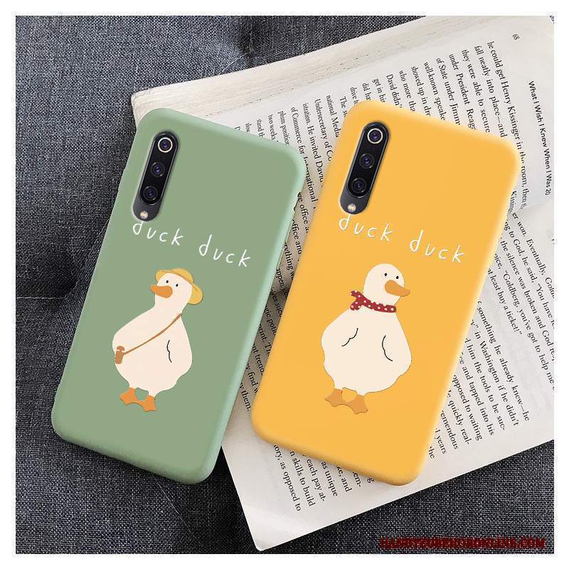 Custodia Mi 9 Lite Cartone Animato Amanti Giallo, Cover Mi 9 Lite Creativo Morbido Bello