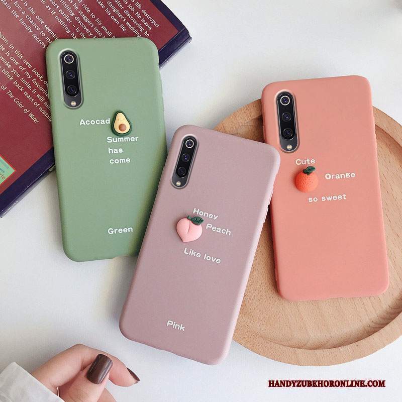 Custodia Mi 9 Lite Silicone Rosa Frutta, Cover Mi 9 Lite Creativo Mini Gioventù