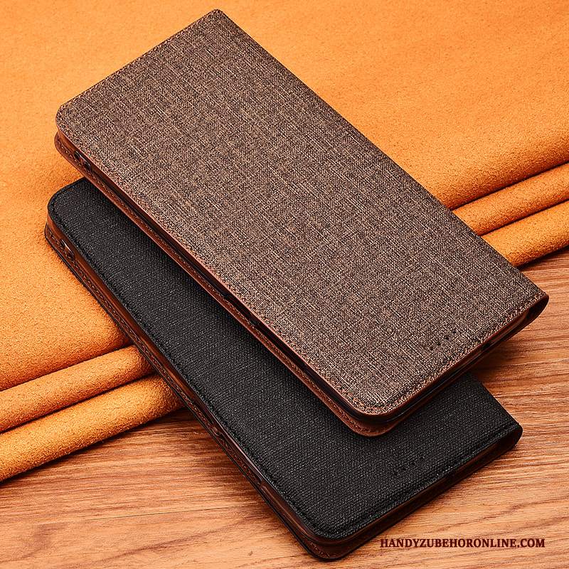Custodia Mi 9 Protezione Nero Cotone E Lino, Cover Mi 9 Pelle Personalizza Nuovo