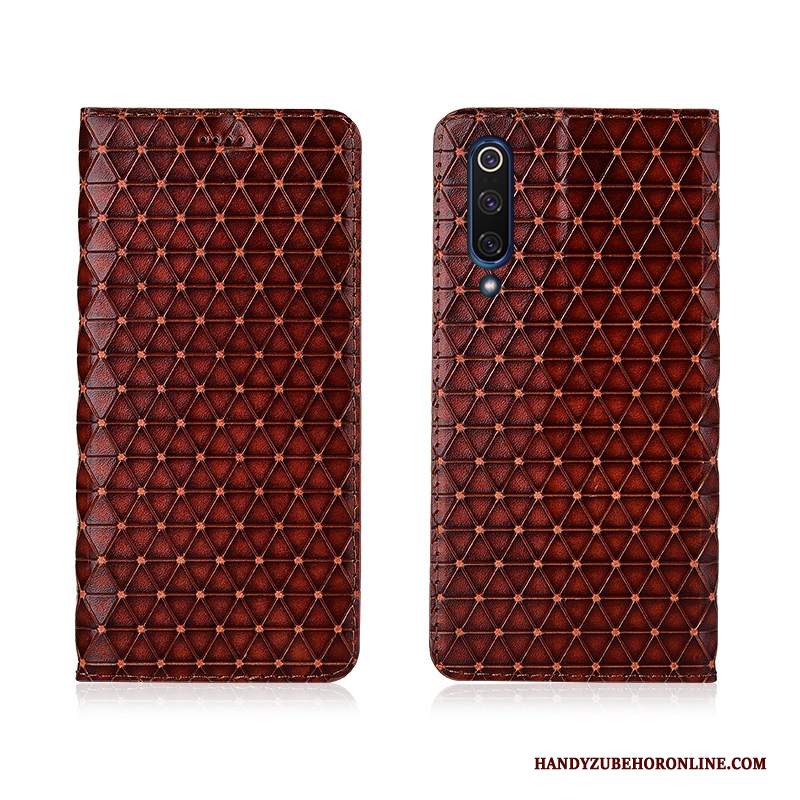 Custodia Mi 9 Se Pelle Tutto Incluso Morbido, Cover Mi 9 Se Silicone A Quadri Anti-caduta