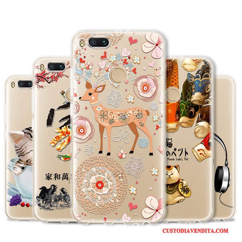 Custodia Mi A1 Silicone Sottile Morbido, Cover Mi A1 Colore Macchiatitelefono