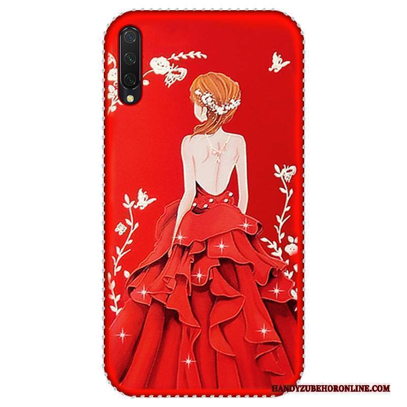 Custodia Mi A3 Protezione Rosso Anti-caduta, Cover Mi A3 Ring Morbido