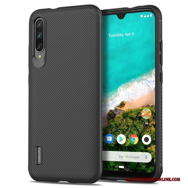 Custodia Mi A3 Silicone Tempra Monocromatico, Cover Mi A3 Protezione Ornamenti Appesi Morbido