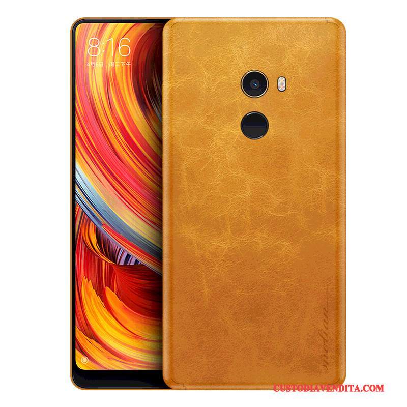 Custodia Mi Note 2 Protezione Piccola Sottile, Cover Mi Note 2 Pelle Giallo Tutto Incluso